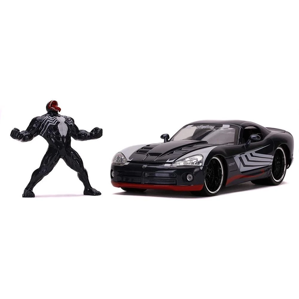 Jada Toys Marvel Spider-Man - 2008 Dodge Viper SRT10 With Venom Figure Hollywood Rides 1:24 Scale Die Cast Vehicle 4 Jada Toys Marvel Spider-Man - 2008 Dodge Viper SRT10 With Venom Figure Hollywood Rides 1:24 Scale Die Cast Vehicle - Image 4
