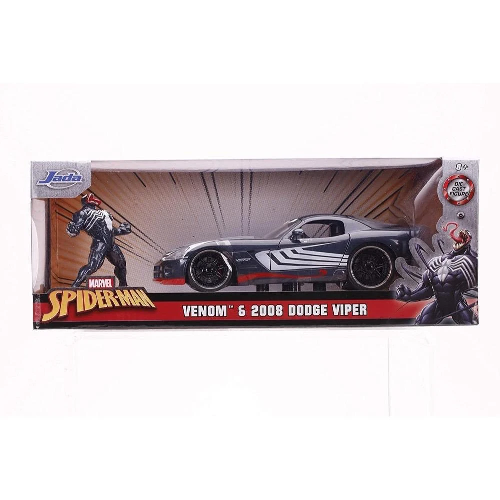 Jada Toys Marvel Spider-Man - 2008 Dodge Viper SRT10 With Venom Figure Hollywood Rides 1:24 Scale Die Cast Vehicle 1 Jada Toys Marvel Spider-Man - 2008 Dodge Viper SRT10 With Venom Figure Hollywood Rides 1:24 Scale Die Cast Vehicle