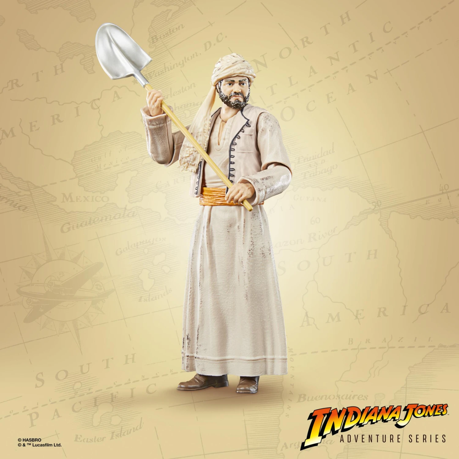 Hasbro Indiana Jones 6 Inch Action Figure Wave 1 - Sallah (Dig Disguise) 4 Hasbro Indiana Jones 6 Inch Action Figure Wave 1 - Sallah (Dig Disguise) - Image 4