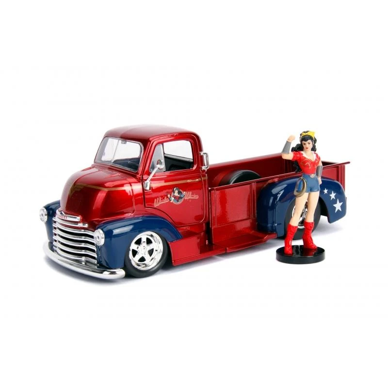 Jada Toys Chevy COE Pickup With Wonder Woman Figure Hollywood Rides 1:24 Scale Die Cast Vehicle 2 Jada Toys Chevy COE Pickup With Wonder Woman Figure Hollywood Rides 1:24 Scale Die Cast Vehicle - Image 2