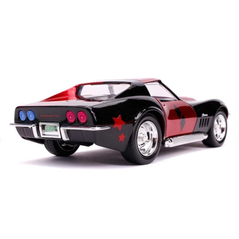 Jada Toys DC Harley Quinn - 1969 Corvette With Harley Quinn Figure Hollywood Rides 1:24 Scale Die Cast Vehicle 6 Jada Toys DC Harley Quinn - 1969 Corvette With Harley Quinn Figure Hollywood Rides 1:24 Scale Die Cast Vehicle - Image 6