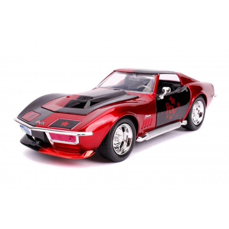 Jada Toys DC Harley Quinn - 1969 Corvette With Harley Quinn Figure Hollywood Rides 1:24 Scale Die Cast Vehicle 5 Jada Toys DC Harley Quinn - 1969 Corvette With Harley Quinn Figure Hollywood Rides 1:24 Scale Die Cast Vehicle - Image 5