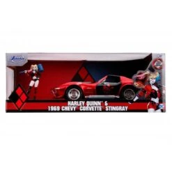 Jada Toys DC Harley Quinn - 1969 Corvette With Harley Quinn Figure Hollywood Rides 1:24 Scale Die Cast Vehicle