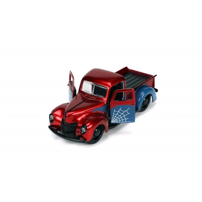 Jada Toys Marvel Spider-Man - 1941 Pickup With Proto-suit Spider-Man Figure Hollywood Rides 1:32 Scale Die Cast Vehicle 3 Jada Toys Marvel Spider-Man - 1941 Pickup With Proto-suit Spider-Man Figure Hollywood Rides 1:32 Scale Die Cast Vehicle - Image 3